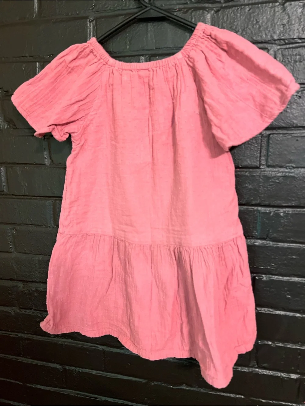 Old Navy Muted Pink Cotton Gauze Tiered Dress